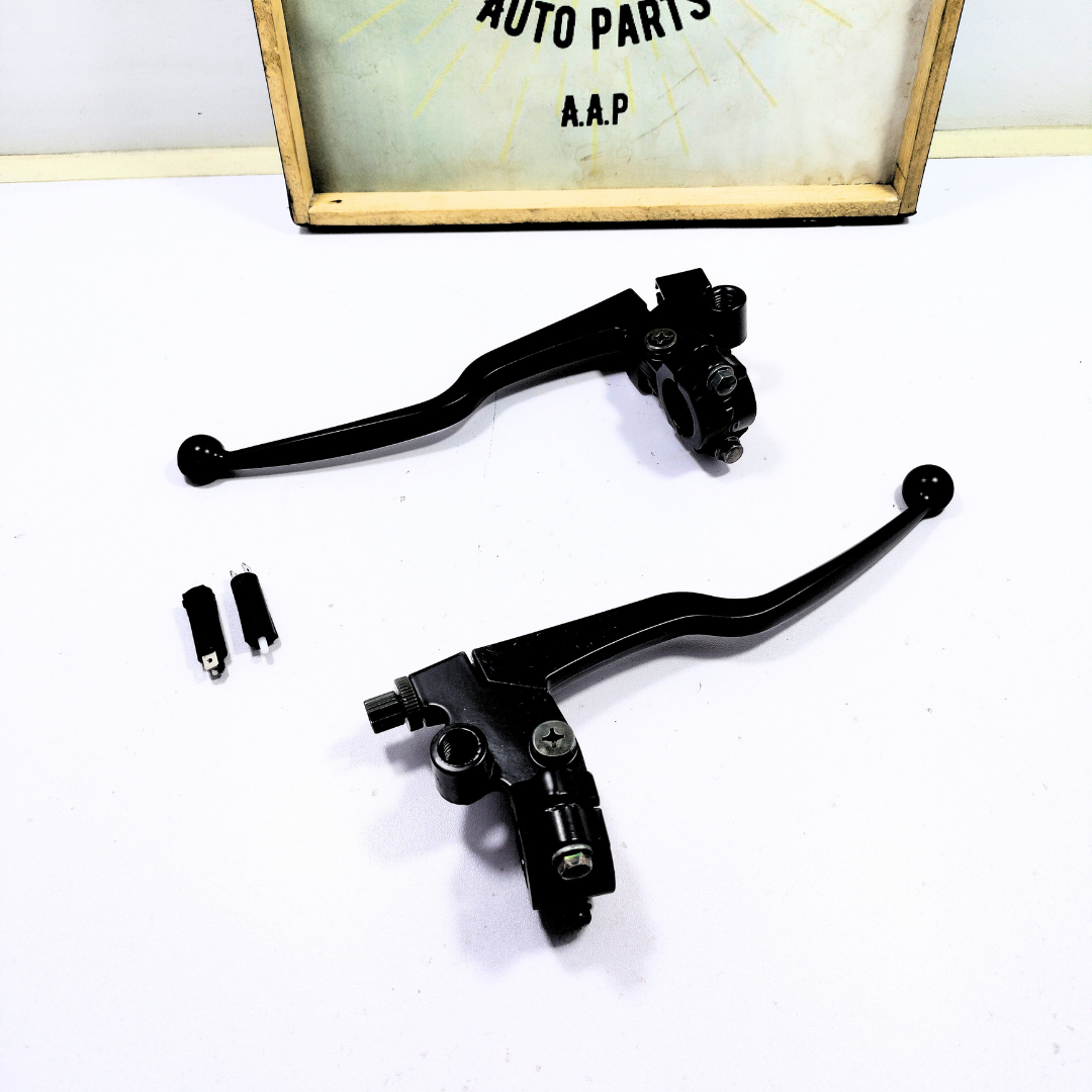 Clutch and brake lever set with a holder for the Suzuki GD-110S