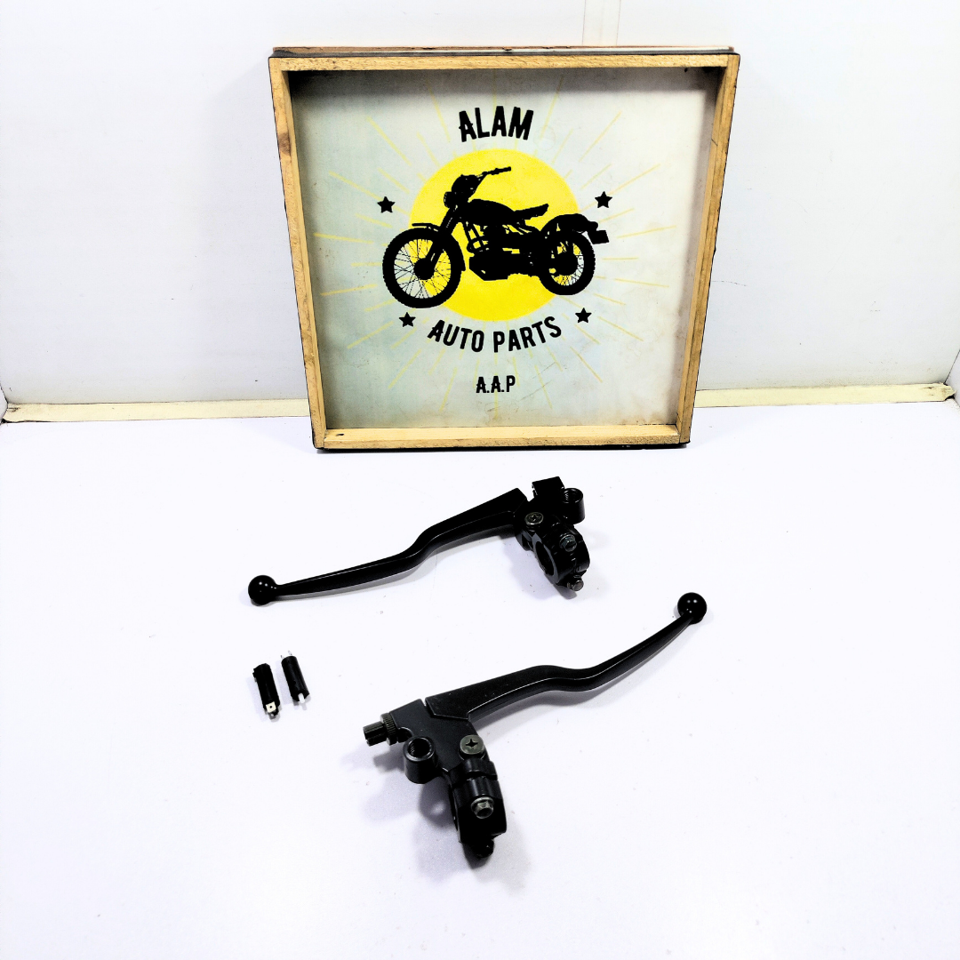Clutch and brake lever set with a holder for the Suzuki GD-110S