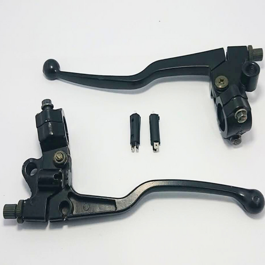 Clutch and brake lever set with a holder for the Suzuki GD-110S