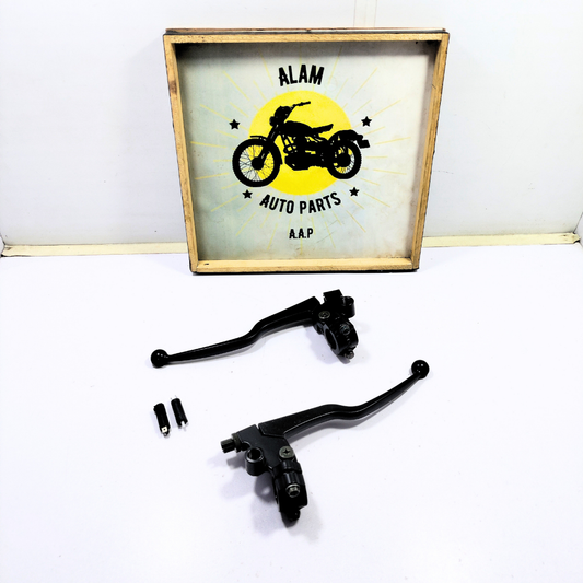 Clutch and brake lever set with a holder for the Suzuki GD-110S